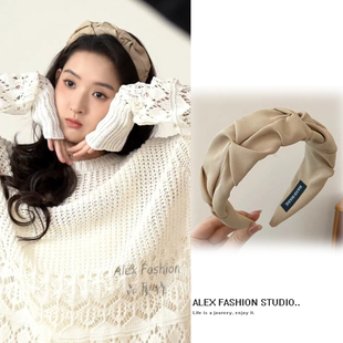 突然的喜欢林欢儿王玉雯同款发箍复古高级感褶皱小众设计头箍发饰
