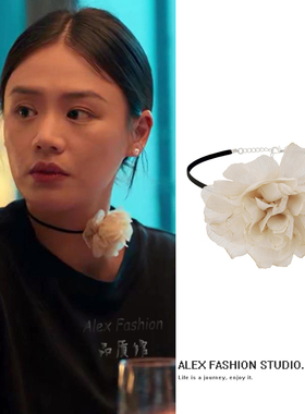 人之初吴飞飞马思纯同款项链复古立体花朵系带颈链时尚甜美锁骨链