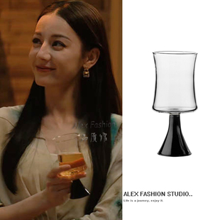 枭起青壤聂九罗迪丽热巴同款 杯子复古高级感高脚白葡萄酒杯香槟杯