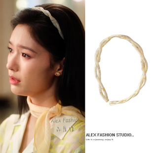 交叉麻花高级感醋酸头箍 法式 冬去春来沈冉冉林允同款 发箍复古时尚