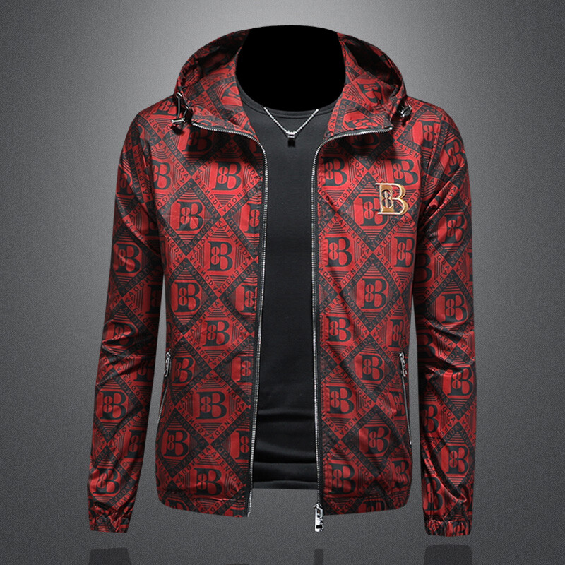 2025假模新款高端品质韩版男士连帽夹克外套QT6012AFD7792-P155，男装夹克，钱塘6012-1(原3012-1)