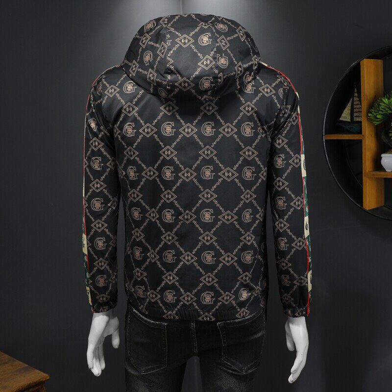 2025假模新款高端品质韩版男士连帽夹克外套QT6012AFD7785-P155,男装夹克,钱塘6012-1(原3012-1)
