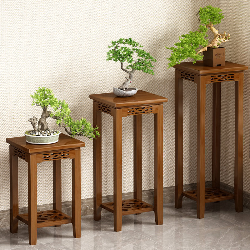 花架子客厅落地式置物架阳台楠竹新中式花台收纳花盆架植物摆放架