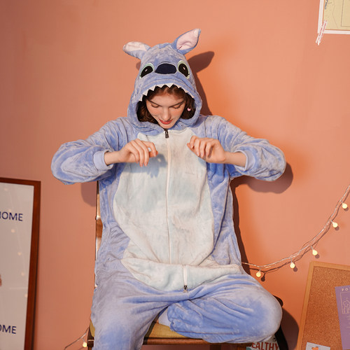 史迪仔连体睡衣男女动物加厚保暖