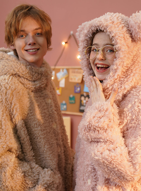 睡裙睡袍女秋冬季长款情侣连体睡衣高级感珊瑚绒浴袍男2025年新款