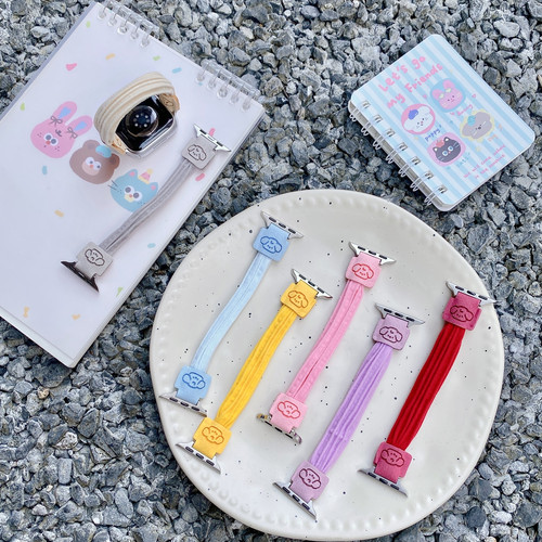 适用苹果卡通小熊弹力绳发圈表带