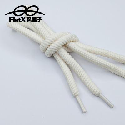 FlatX风里子奢品10mm粗螺旋纹路圆鞋带绳 潮牌老爹鞋个性面包鞋白