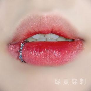 绿灵 狼牙尖锥钢钛唇环唇钉马蹄环鼻环鼻中隔辣妹耳骨钉穿刺饰品