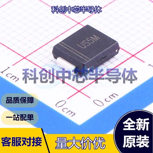 10个 US5MC 快恢复/高效率二极管 SMC 独立式 1.65V@5A 1kV 5A 全