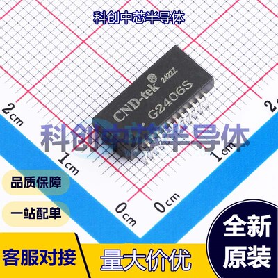 1个 G2406S 网口变压器 SMD-24P 1:1 单口 1000M 350uH 全新原装