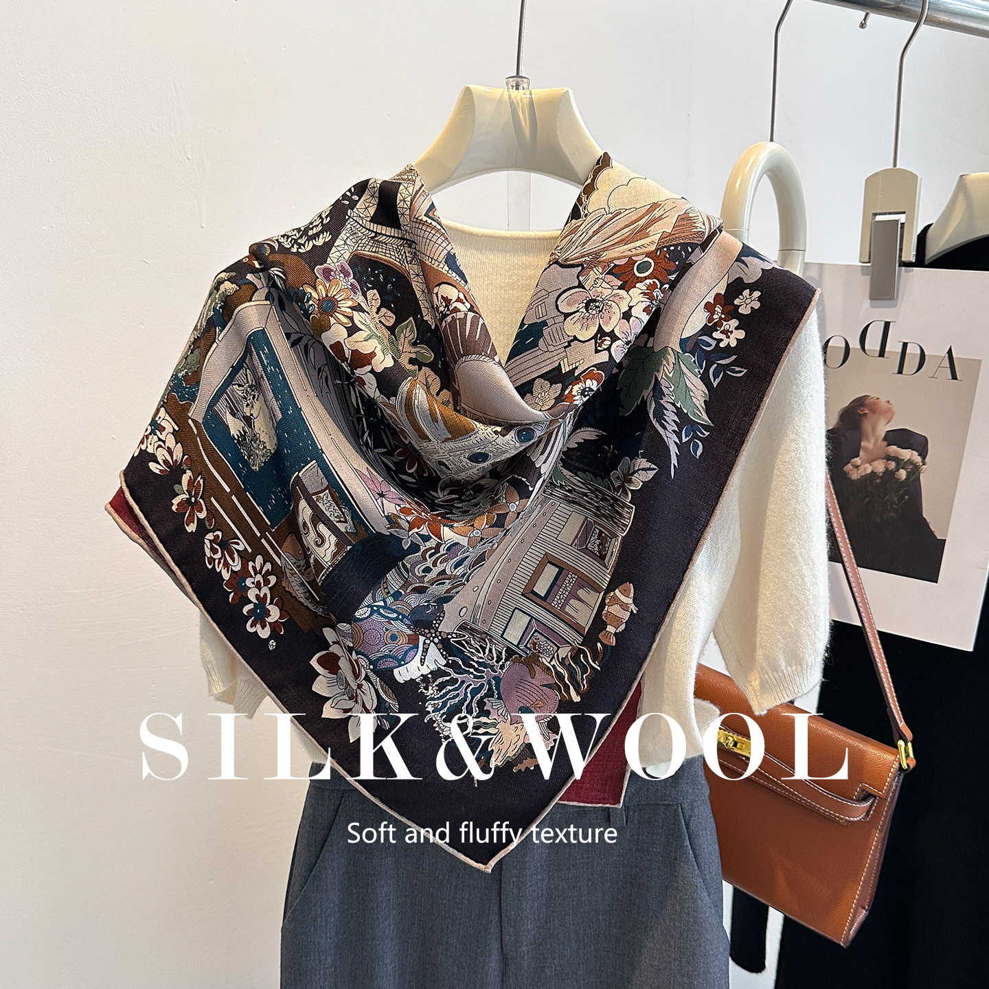 黑色羊毛围巾丝巾女2025新款秋冬羊绒三角披肩方巾轻薄高级感高端,服饰配件/皮带/帽子/围巾,围巾/丝巾/披肩,淘宝优惠券,粉丝福利购,淘宝优惠卷