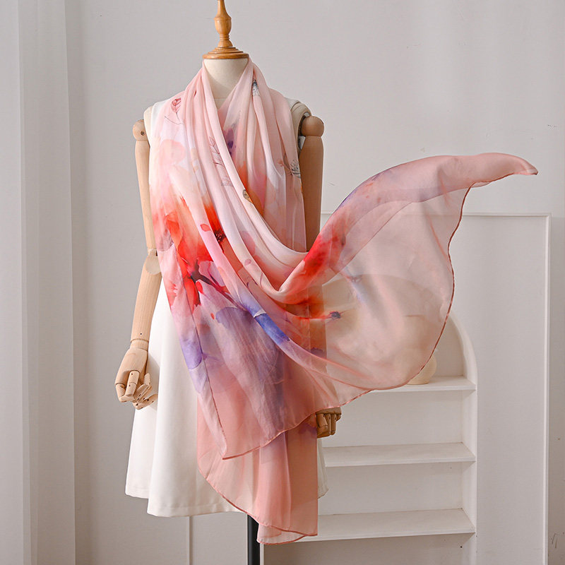 真丝丝巾女2024新款大披肩杭州丝绸高端夏季薄款防晒沙滩海边夏天