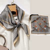 Clearing out silk scarves! Small square scarf, women's silk scarf, mother's long gauze scarf, high-end autumn and winter thin style of Hangzhou silk thumbnail 4