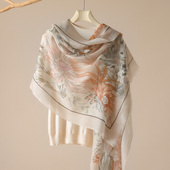 纯山羊绒围巾披肩丝巾 高端大气上档次轻奢大牌高级感女士 100薄款