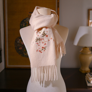 羊毛围巾羊绒女士冬季羊绒送妈妈中老年人奶奶长辈生日的母亲礼物