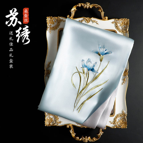 非遗苏绣丝巾高端送礼