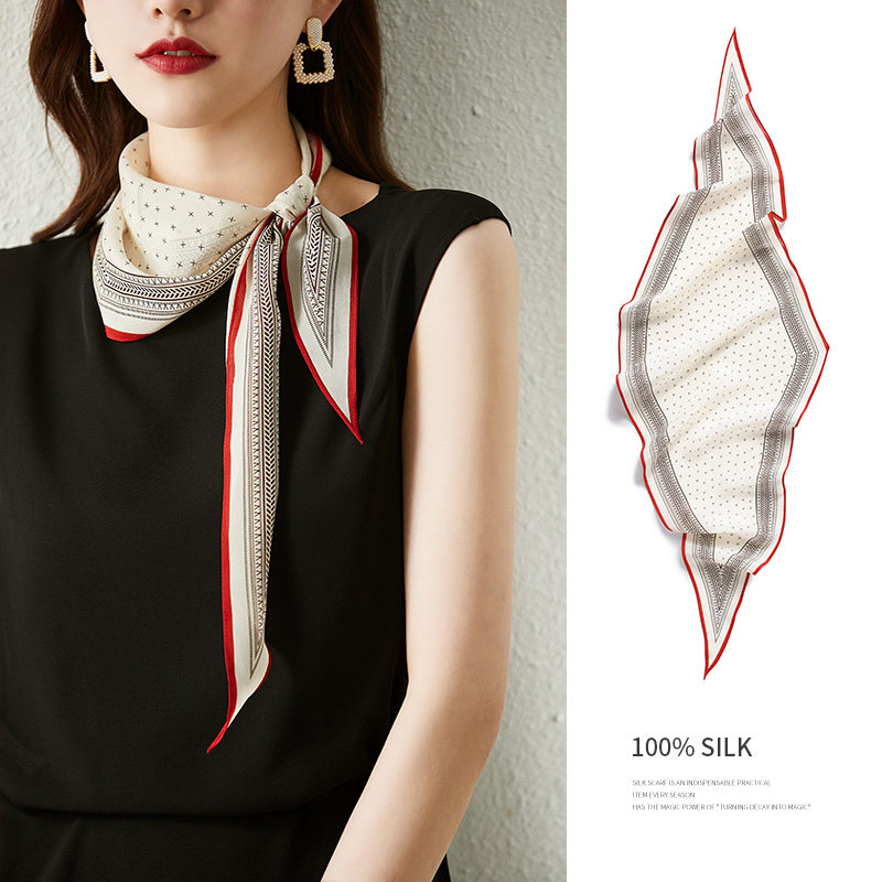 菱形小丝巾女士秋冬季真丝长条护颈薄款三角巾系脖轻奢高级感领巾,服饰配件/皮带/帽子/围巾,围巾/丝巾/披肩,淘宝优惠券,粉丝福利购,淘宝优惠卷