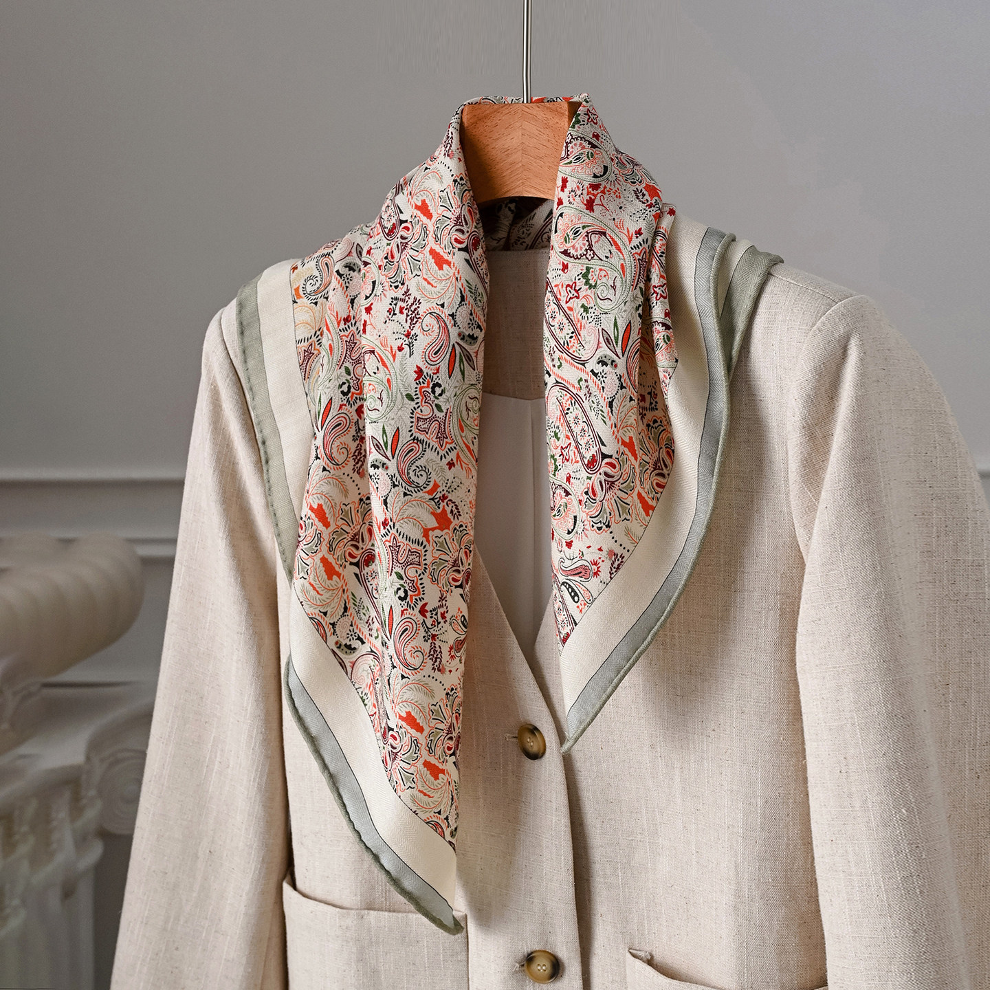 腰果花真丝羊毛丝巾女士秋冬季高级感大牌轻奢羊绒小围巾护颈高端,服饰配件/皮带/帽子/围巾,围巾/丝巾/披肩,淘宝优惠券,粉丝福利购,淘宝优惠卷