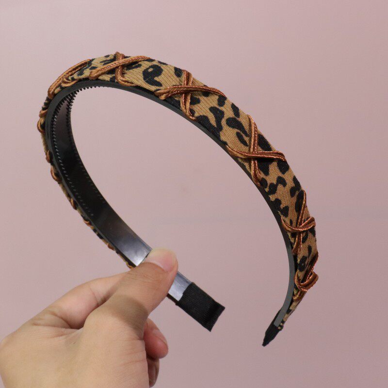 发箍女百搭外出网红韩国复古法式豹纹压发夹韩版发捆简约头箍发卡