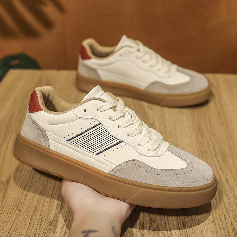 2026春季轻奢拼色德训鞋男鞋休闲百搭板鞋牛筋底耐磨潮流男士板鞋,流行男鞋,休闲板鞋,淘宝优惠券,粉丝福利购,淘宝优惠卷