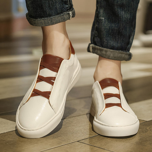 2026春季真皮一脚蹬男板鞋