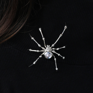 阿林的饰界个性精致蜘蛛胸针高档女小众高级纯银月光石设计感胸花