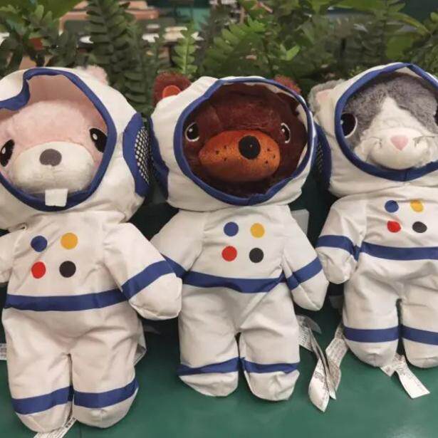 江浙沪包邮！宜家正品艾顿斯帕毛绒玩具带宇航服兔子小熊小猫玩偶