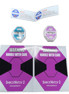 7种不同规格防震动标签ShockWatch 2美国原装二代防震动监测标签