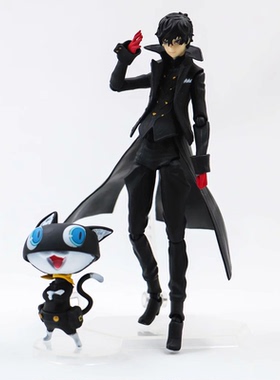 Figma363女神异闻录5Joker摩尔加纳雨宫莲动漫可动Q版粘土人手办