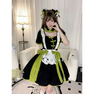 夏日小熊猫COS洛丽塔女仆装