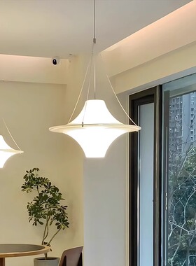 lokki海鸥吊灯法式中古奶油风白色飞碟吊灯设计师书房岛台餐厅灯