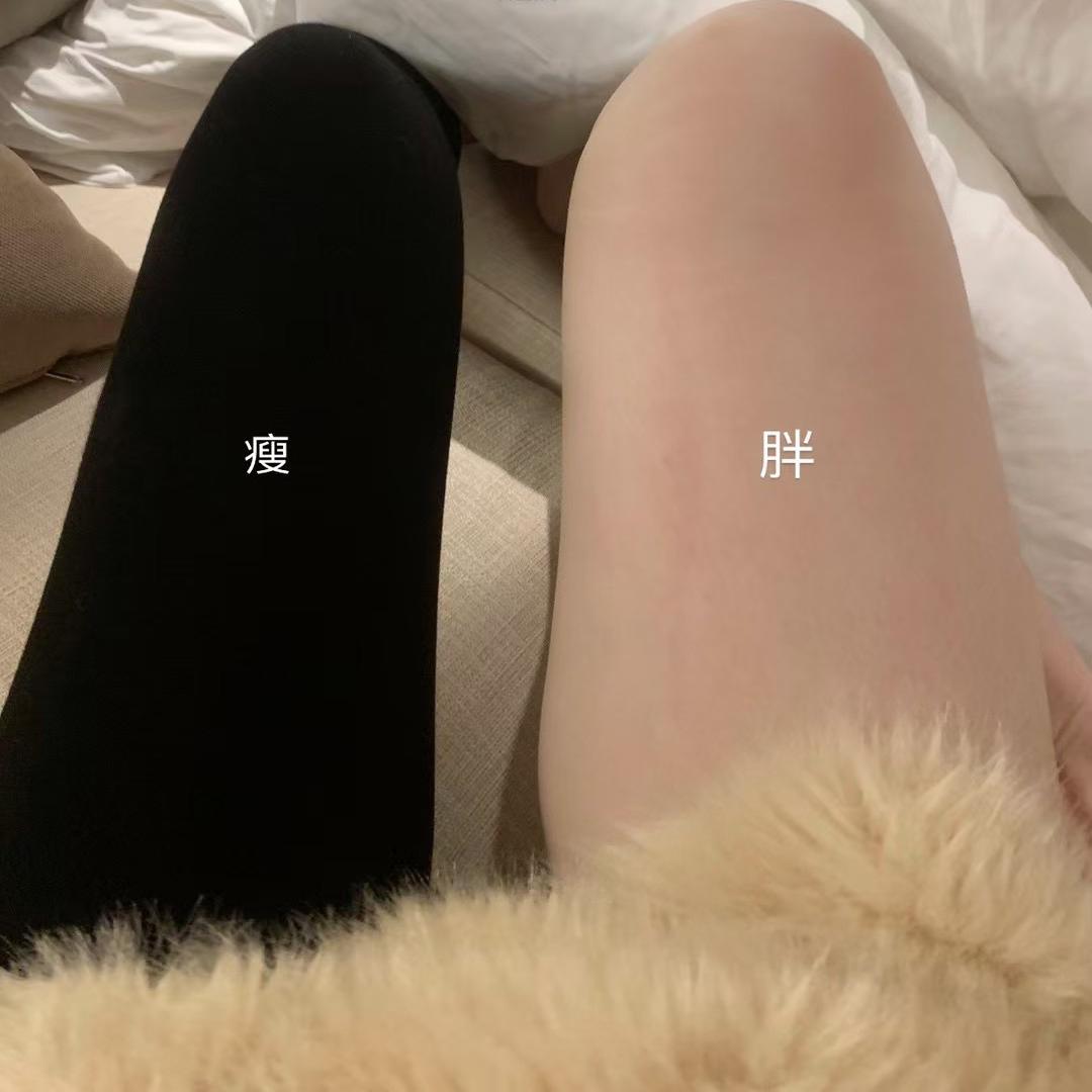Metwo秋冬新款女式加绒保暖打底裤女高腰显瘦紧身弹力小脚裤