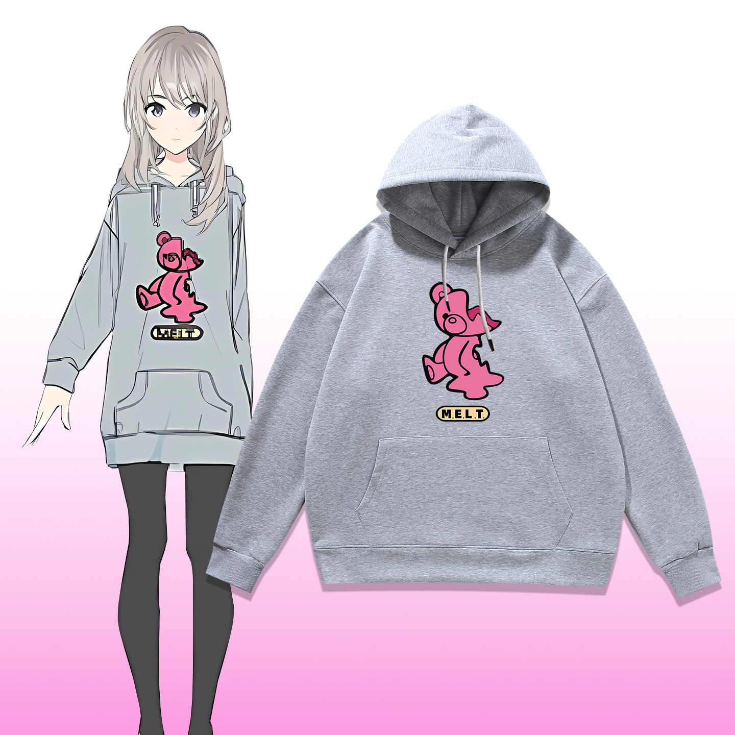 gbc哭泣少女乐队河原木桃香mmk小熊同款连帽卫衣秋冬二次元cos服图片