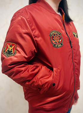 机动战士高达吉翁公国ZEON夏亚棉衣棒球服厚外套男MA-1飞行员夹克