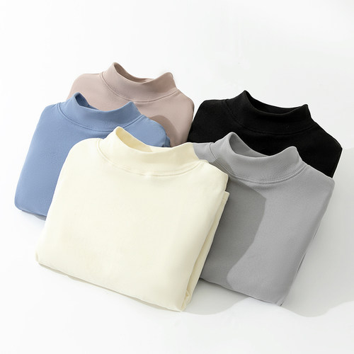 男童德绒半高领打底衫保暖衣长袖