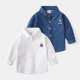 衬衣韩版 男童牛仔衬衫 宝宝刺绣洋气潮帅长袖 新款 儿童上衣 春秋季