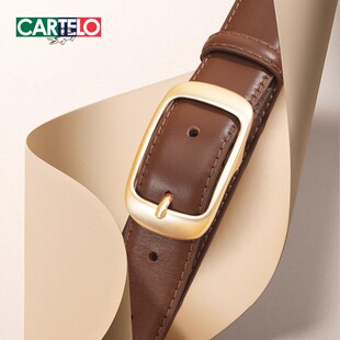 腰带女式 饰裤 时尚 装 带休闲户外 百搭黑色女款 皮带女士真皮配牛仔裤