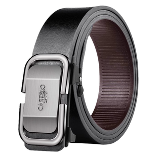 卡帝乐鳄鱼皮带男士真皮无牙纯自动扣牛皮腰带年轻人商务潮流裤带
