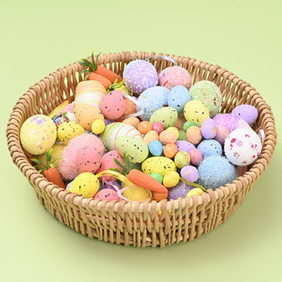复活节装饰用品仿真泡沫彩蛋胡萝卜玩具鸡蛋鸟蛋彩绘蛋小挂饰挂件