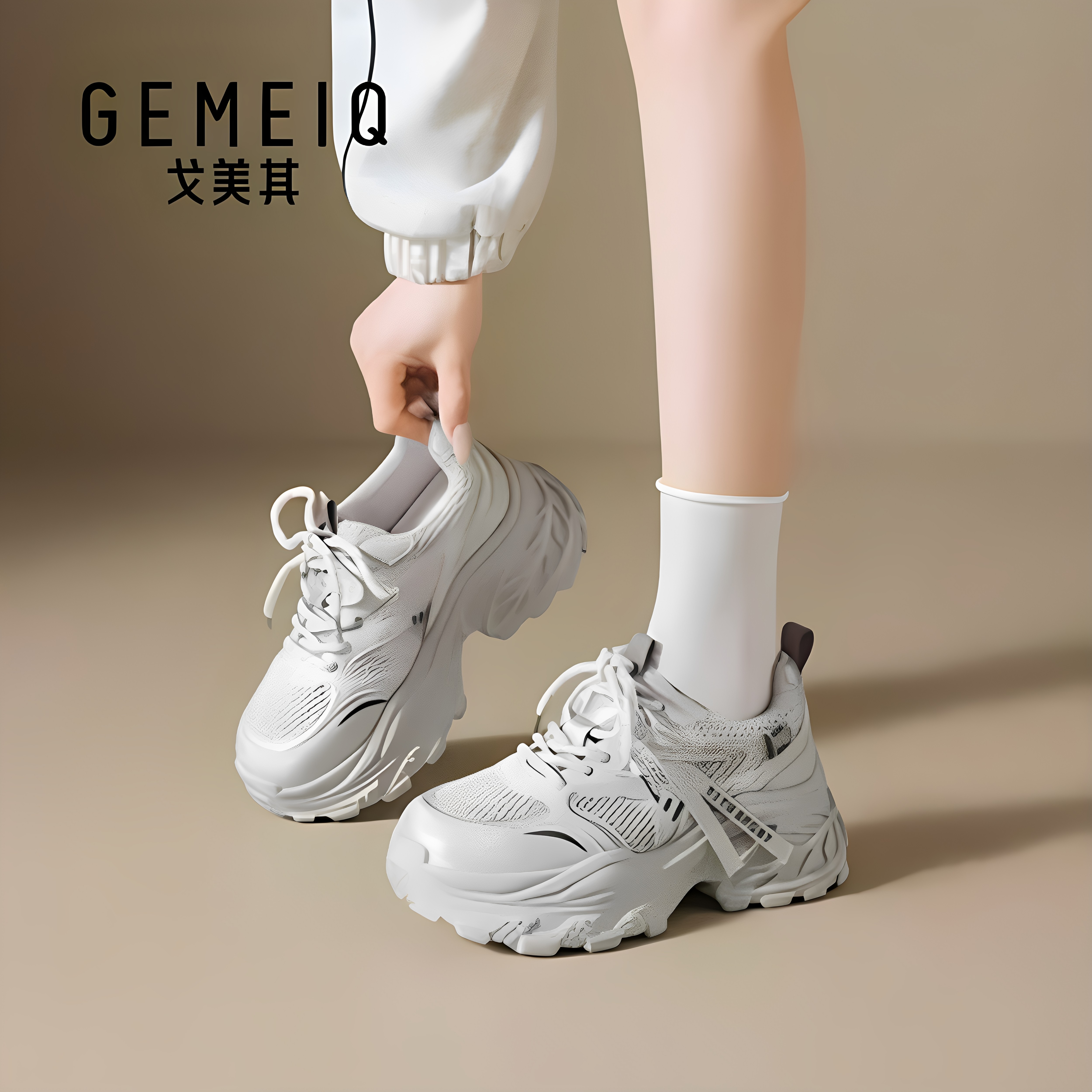 戈美其夏季厚底ins风女款老爹鞋图片