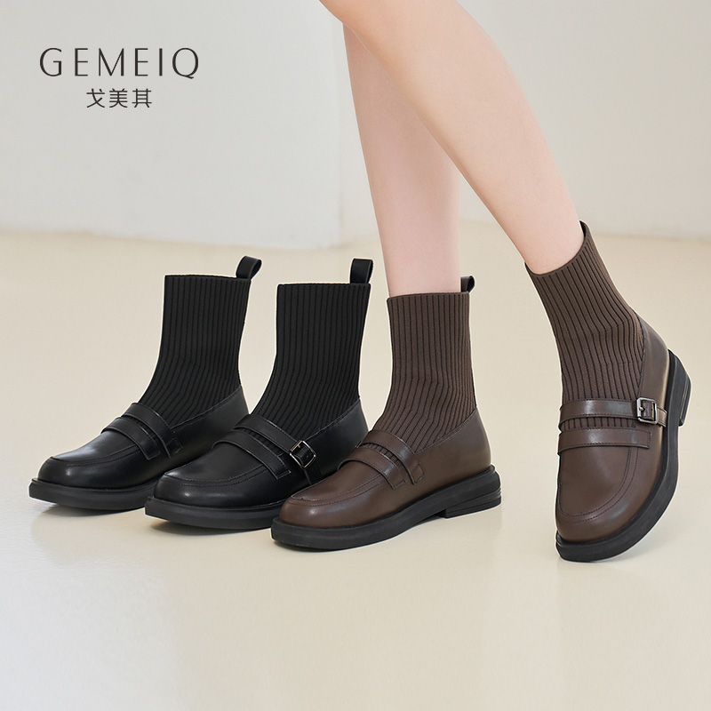 女，超显瘦的连袜靴戈美其