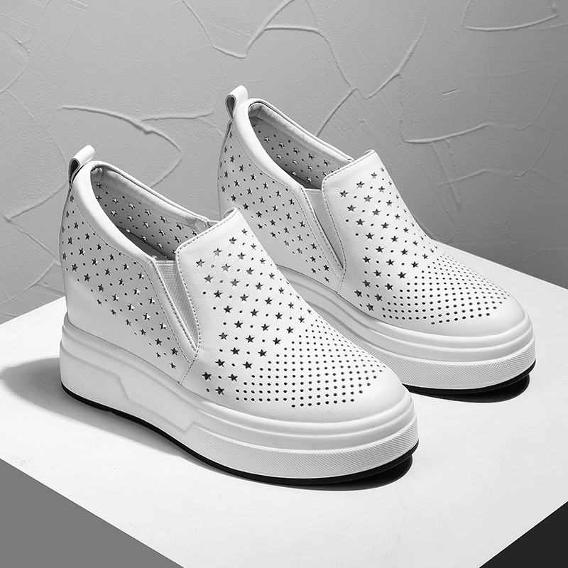 厚底松糕鞋女夏季真皮内增高女鞋