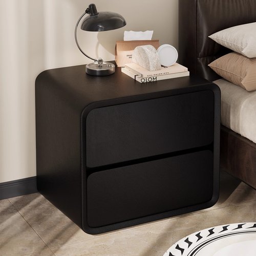 高级感床头柜免安装实木现代简约新款置物架床边柜卧室家用收纳柜 - 封面