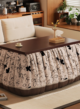 烤火桌湖南家用楠竹可折叠餐桌2025冬季新款取暖桌子轻奢客厅茶几