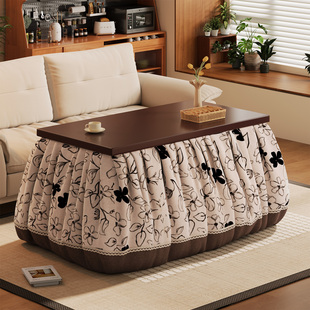 烤火桌湖南家用楠竹可折叠餐桌2025冬季新款取暖桌子轻奢客厅茶几