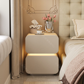 智能实木床头柜2025爆款 家用卧室床边柜子轻奢高级感小型收纳柜子