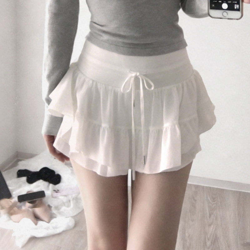 FabGirls 法式少女层叠绑带低腰半身裙 小众百搭显瘦a字蛋糕短裙,女装/女士精品,半身裙,淘宝优惠券,粉丝福利购,淘宝优惠卷