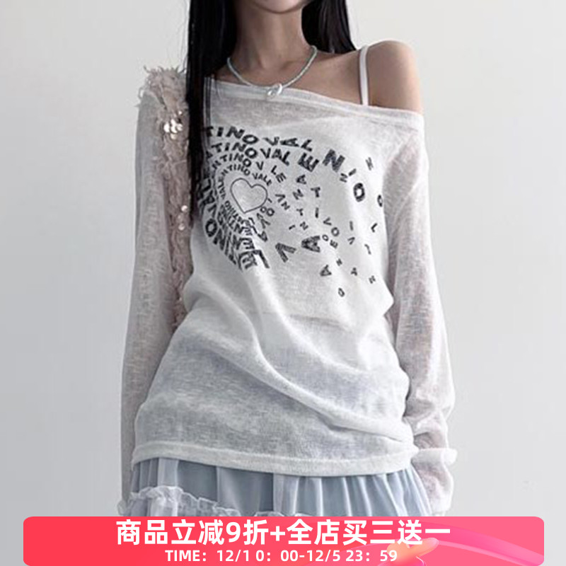 慵懒个性印花T恤百搭显瘦上衣