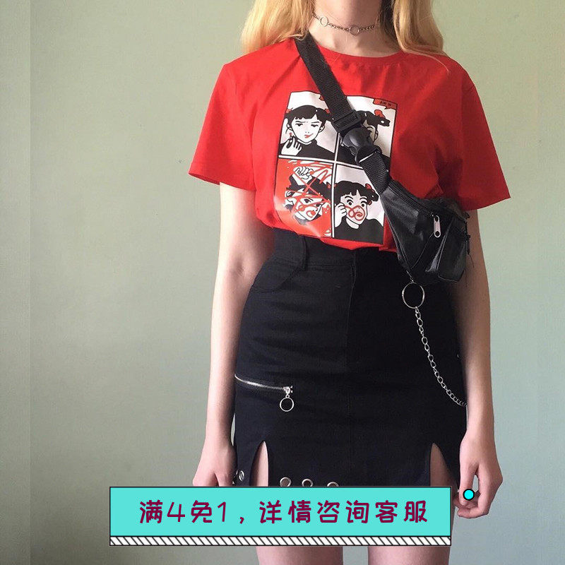 暗黑風設計感小心機半身裙女chic高腰短裙百搭ins拉鏈開叉包臀裙在類目 女裝/女士精品, 半身裙中 - 來自Buy2taobao.com提供專業的淘寶代購服務