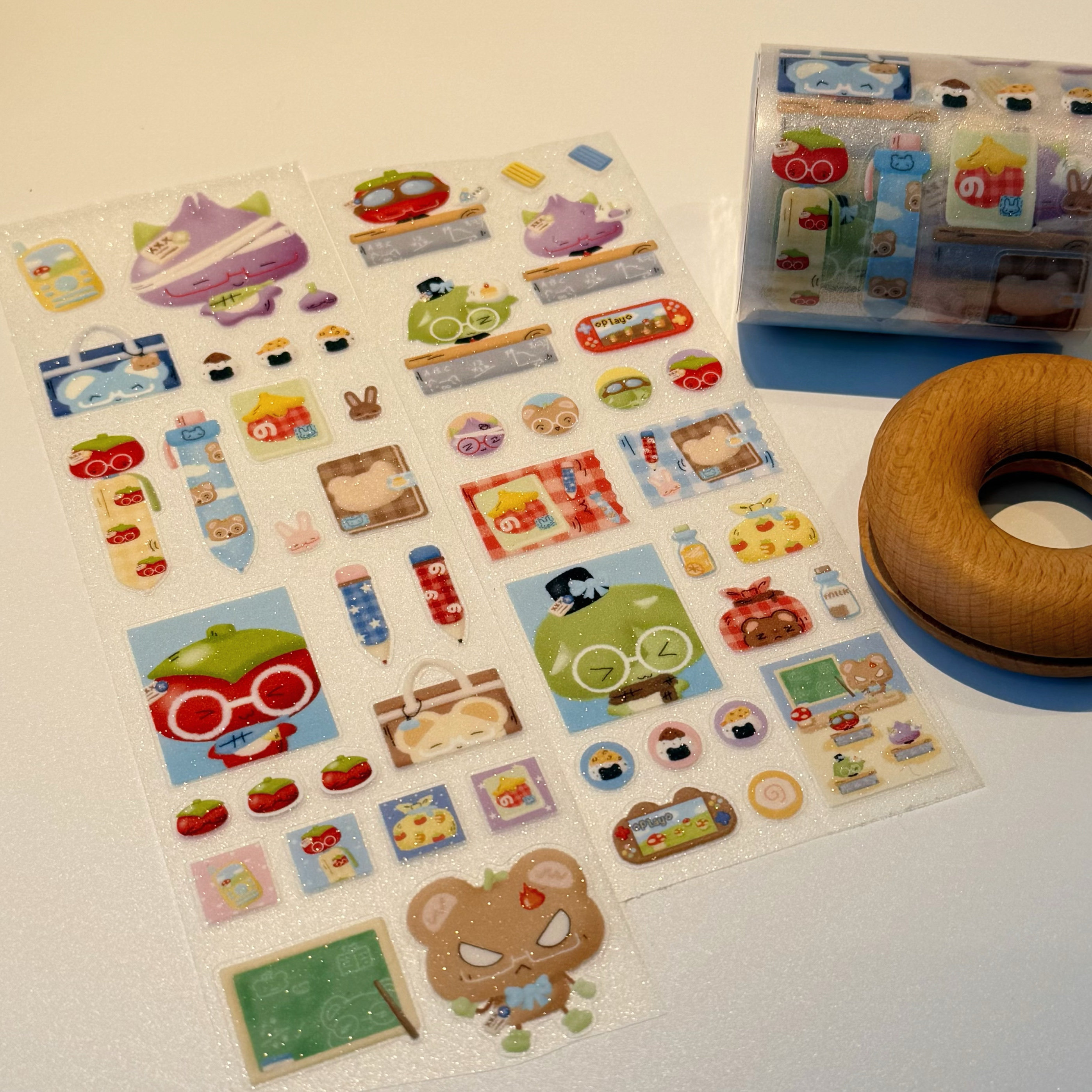 potato bb原创 蔬果课堂 闪砂手帐贴纸卷 百搭拼贴素材